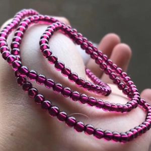 ̵ۥ֥쥹åȡꡡͥåȥꥹ륹ȥåӡ֥쥹ågenuine natural purple garnet crystal stretch beads woman bracelet aaaa 38mm