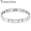【送料無料】ブレスレット アクセサリ— タングステンメンズブレスレットシルバートリムtungsten mens bracelet silver trim(4)