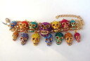 【送料無料】ブレスレット アクセサリ- バトラーウィルソンエナメルスカルチェーンブレスレットbutler amp; wilson multi crystal enamel skull charm chain bracelet