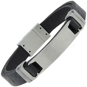 yzuXbg@ANZT?@v[g}bguXbgU[uXbgXeXbracelet leather bracelet with engraved plate aus matte stainless steel, jewelry