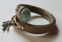 yzuXbg@ANZT?@re[W^bVRCuXbgVo[^[RCY^bZzCeBOfCrXvintage metal mesh coil bracelet silver tone w turquoise amp; tassel whiting