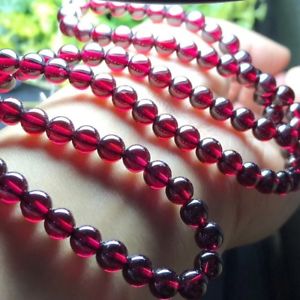 ブレスレット　アクセサリ—　ガーネットクリスタルビーズビーズ665mm top quality natural red garnet crystal beads beaded aaa
