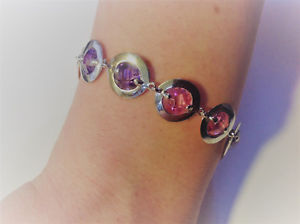 【送料無料】ブレスレット　アクセサリ—　シルバーピンクパープルブレスレットドルamellee clarisse * ssilver pink and purple cz set bracelet rrp 160