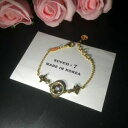 【送料無料】ブレスレット　アクセサリ—　ゴールドブレスレットステンレススチールパッドgold bracelet 4 sheet circle gold plated stainless steel trt3 serrated pad