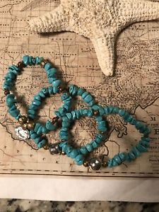 【送料無料】ブレスレット アクセサリ— 3スターリングsilvrsilpada b3422 howliteブレスレッツセットsilpada b3422 howlite stretch bracelets set of 3 sterling silvr brass copper