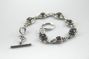 925 sterling silver red stone squarecircle link toggle bracelet women jewelry925 スターリングストーンリンクトグルブレスレットジュエリー※注意※NYからの配送になりますので2週間前後お時間をいただきます。人気の商品は在庫が無い場合がございます。ご了承くださいませ。サイズの種類の商品は購入時の備考欄にご希望のサイズをご記載ください。　携帯メールでの登録ですと楽天からのメールが届かない場合がございます。