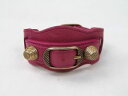 【送料無料】ブレスレット　アクセサリ—　ピンクアリーナスタッドレザーカフブレスレットbalenciaga pink arena stud leather cuff bracelet