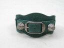 【送料無料】ブレスレット　アクセサリ—　グリーンアリーナスタッドレザーカフブレスレットbalenciaga green arena stud leather cuff bracelet