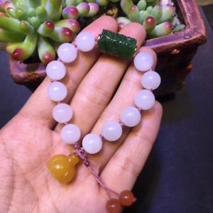 【送料無料】ブレスレット アクセサリ— ブレスレット10mmgenuine natural white jade gemstone round beads bracelet 10mm