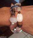 【送料無料】ブレスレット　アクセサリ—　silpada rose quartzwood beadfreshwater pearl stretch braceletb1418silpada rose quartz, wood bead, freshwater pearl stretch