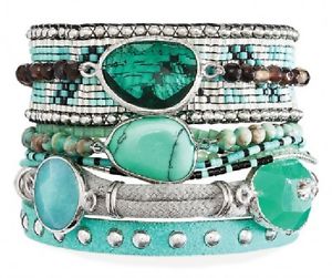 ブレスレット　アクセサリ—　マルチローブレスレットアトランティスターコイズサイズmultirow bracelet * hipanema * atlantis turquoisesize m 18 cm