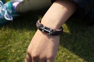 ̵ۥ֥쥹åȡ—ե󥫡֥쥹åmen genuine leather nautical adjustable br...