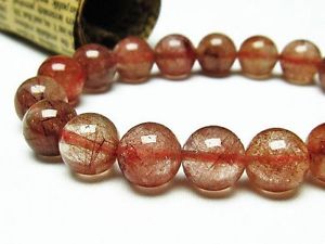 【送料無料】ブレスレット アクセサリ— ルチルラウンドブレスレット11mm rare 3a natural red golden rutilated...
