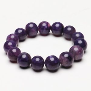 【送料無料】ブレスレット　アクセサリ—　クリスタルビーズブレスレットストレッチ142mm natural purple charoite crystal gemstone stretch beads bracelet zlbb013