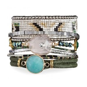 ヒパネマ 【送料無料】ブレスレット　アクセサリ—　ブレスレットブラジルサイズbracelet brazilian multi rows * hipanema * cypresssize s 17 cm