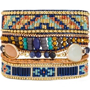 ヒパネマ 【送料無料】ブレスレット　アクセサリ—　スラズリマルチストランドブレスレット hipanema lazuli multi strand bracelet