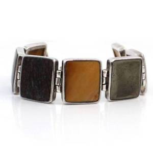 【送料無料】ブレスレット　アクセサリ—　スターリングシルバージャスパーブレスレットトグルボックスsilpada sterling silver pyrite bronzite jasper toggle bracelet retired b0999 box