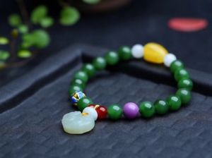 【送料無料】ブレスレット　アクセサリ—　ロシアストレッチビーズブレスレットnatural jade russian gemstone stretch beads bracelet 8mm aaa