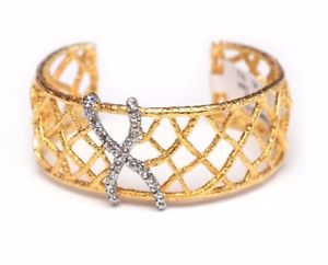 【送料無料】ブレスレット　アクセサリ—　アレクシスカフブレスレット alexis bittar elements gold plated woven and pave x cuff bracelet nwt