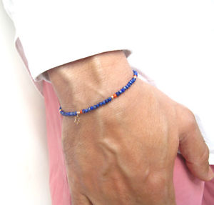 yzuXbg@ANZT?@14kdavid}`lapis beads coral 14k gold bead star david bracelet multi color gem men women