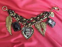 【送料無料】ブレスレット　アクセサリ—　ベッツィージョンソンブドウブレスレットbetsey johnson vintage fly with me large gold angel wing crystal heart bracelet