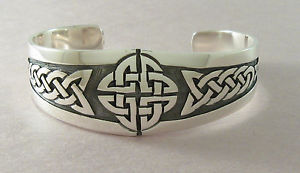 ̵ۥ֥쥹åȡ—󥰥Сե֥쥹åȥƥåΥåȥǥ磻925 sterling silver cuff bracelet celtic knot design 1 wide