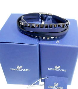 【送料無料】ブレスレット アクセサリ— スワロフスキーブレスレットジェットmib 5112147swarovski celeb leather bracelet navy blue, jet crystal authentic mib 5112147