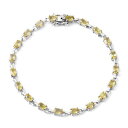 【送料無料】ブレスレット アクセサリ— スターリングシルバープラチナイエローサファイアブレスレット925 sterling silver platinum plated oval yellow sapphire bracelet 725 cttw 6(4)