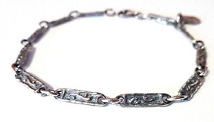 ブレスレット　アクセサリ—　スターリングシルバーブレスレットハンドメイドbracelet in sterling silver burnished 925 handmade bb07