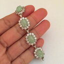 【送料無料】ブレスレット アクセサリ- ビンテージスターリングシルバーグリーンクリアゴージャスリンクブレスレットvintage sterling silver green jade amp; clear cz gorgeous link bracelet 725