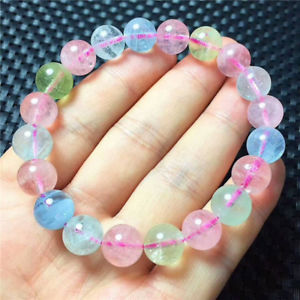 【送料無料】ブレスレット アクセサリ— キャンディビーズブレスレットgenuine natural candy colors morganite beads bracelet aaa 10mm