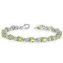 【送料無料】ブレスレット アクセサリ— グリーンペリドットスターリングシルバーブレスレット1175 ct pear green peridot sterling silver bracelet(4)