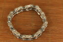 【送料無料】ブレスレット アクセサリ— ファインシルバーハンドパンクチェーンブレスレット78g fine silver 925 hand carve...