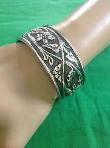 【送料無料】ブレスレット アクセサリ— スターリングシルバーカフブレスレットsilpada sterling silver floral cuff bracelet b1475 htf 20062007
