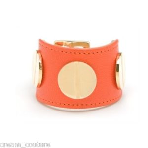 【送料無料】ブレスレット アクセサリ— スカイオレンジスクリューカフブレスレットドルハードcc skye orange leather giant screw cuff bracelet msrp 160 hard to find