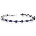 【送料無料】ブレスレット　アクセサリ—　675 ctナシサファイアスターリングブレスレット675 ct pear blue sapphire sterling silver bracelet