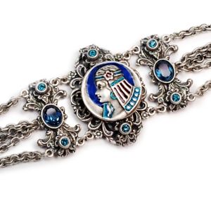 【送料無料】ブレスレット アクセサリ— ロマンスアールデコエジプトビンテージシルバーブレスレットsweet romance art deco egyptian goddess vintage silver bracelet free shipping