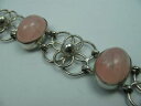 【送料無料】ブレスレット アクセサリ— ヴィンテージローズクォーツデザイナーシルバーブレスレットhand made very beautiful vintage rose quartz designer 925 silver bracelet(4)