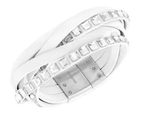 【送料無料】ブレスレット アクセサリ— スワロフスキーセレブレザーブレスレットホワイトクリスタルswarovski celeb leather bracelet white, crystal authentic mib 5134623