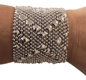 ブレスレット　アクセサリ—　メッシュブレスレットシルバーメッシュカフサイズシングルsg liquid metal maleficent mesh bracelet silver mesh cuff b105 all sizes