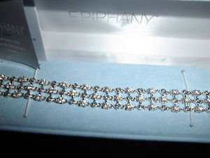 【送料無料】ブレスレット　アクセサリ—　プラチナクラッドスターリングシルバーテニスepiphany platinum clad 925 sterling silver 3row tennis braceletnever worn