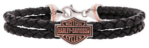 ̵ۥ֥쥹åȡꡡɥ֥쥶֥쥹åharleydavidson womens rose gold double braided leather bracelet hdb0372