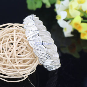 【送料無料】ブレスレット アクセサリ— スターリングシルバーシルクブレスレットクラフトreal 925 sterling silver braide...
