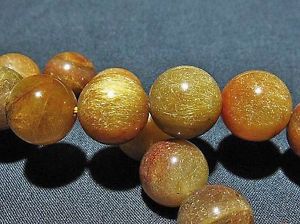 【送料無料】ブレスレット アクセサリ— ブロンズゴールデンルチルラウンドブレスレット14mm rare 3a natural bronze gold...