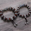 yzuXbg@ANZT?@925^ChSj[N`xbguXbghand crafted 925 thai silver dragon red sandalwood beads unique tibetan bracelet