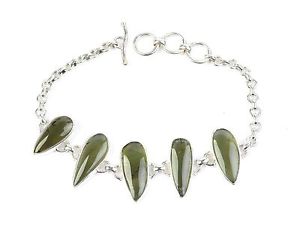 ̵ۥ֥쥹åȡꡡܥ󥷥С֥쥹åmoldavite cabochons silver925 bracelet certificate 1624g certif080