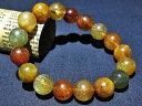 【送料無料】ブレスレット アクセサリ— ゴールデンルチルラウンドビーズブレスレット125mm 4a natural titin golden rutilated quartz round beads bracelet gift bl2840(4)