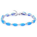 【送料無料】ブレスレット アクセサリ- オパールスターリングシルバーブレスレットmarquise cut blue fire opal 925 sterling silver bracelet 725