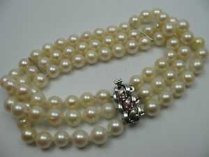 ̵ۥ֥쥹åȡꡡܡ֥쥹åȥɥ른trs beau 3reihiges eau bracelet de perles avec argent 925 fermoir