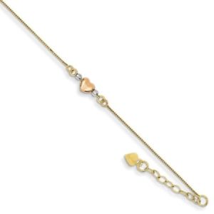 ̵ۥ֥쥹åȡꡡɥߥɥ֥쥹å14k yellow gold 4mm rose gold swelling heart charm ankle bracelet